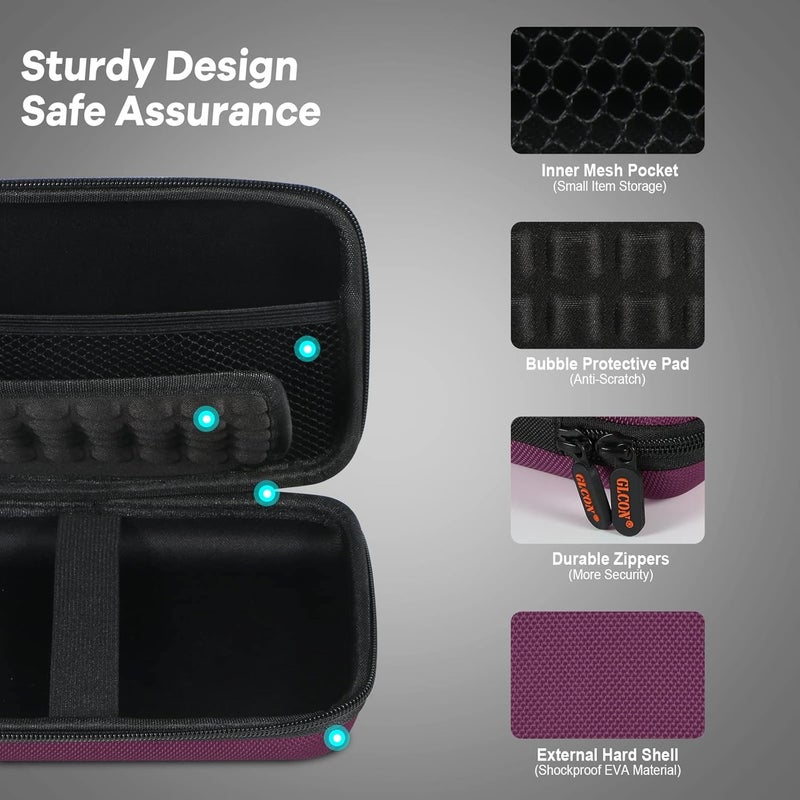 GLCON Deep Purple Carrying Case - Hard Storage Case Electronics Organizer Tech Pouch for Hard Drive, Power Bank, Cell Phone, Charger Enclosure - Portable Travel Pouch Bag with Carabiner - Image 5